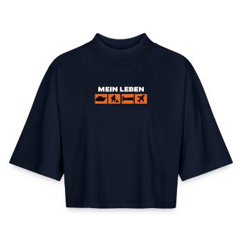 Workaholic Job Statement Career Worker - Boxy Women's Recycled 1/2 Sleeved T-Shirt by Stanley/Stella - navy - Front - AI Model Female 172 light (172cm)