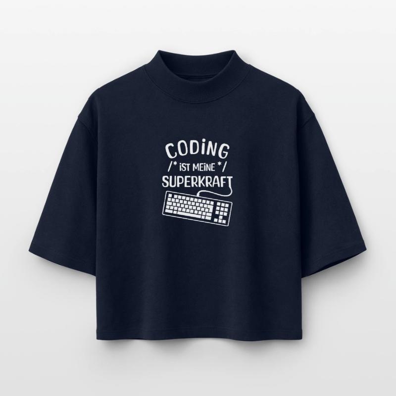 Code Scripting Statement Computergeek Developer Boxy Women's Recycled 1/2 Sleeved T-Shirt by Stanley/Stella