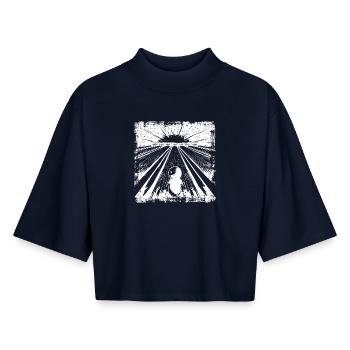 Bowling Sports - Boxy Women's Recycled 1/2 Sleeved T-Shirt by Stanley/Stella - navy - Front - AI Model Female 172 light (172cm)