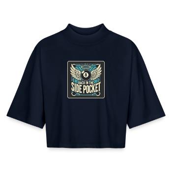 Billard Design - Boxy Frauen Recyceltes 1/2 Sleeved T-Shirt by Stanley/Stella - Navy - Vorne - AI Model Female 172 light (172cm)