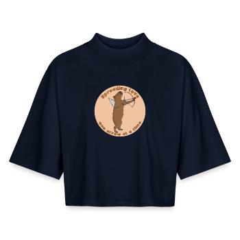 Spreading love, one arrow at a time - Boxy Women's Recycled 1/2 Sleeved T-Shirt by Stanley/Stella - navy - Front - AI Model Female 172 light (172cm)