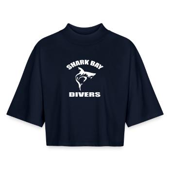 SHARK BAY DIVERS - Boxy Women's Recycled 1/2 Sleeved T-Shirt by Stanley/Stella - navy - Front - AI Model Female 172 light (172cm)