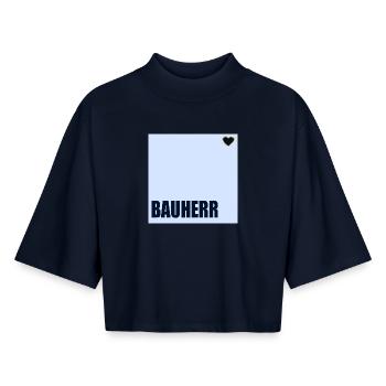 HAUSBAU BAUHERR HERZ - Boxy Frauen Recyceltes 1/2 Sleeved T-Shirt by Stanley/Stella - Navy - Vorne - AI Model Female 172 light (172cm)