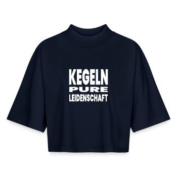 Kegeln - Boxy Frauen Recyceltes 1/2 Sleeved T-Shirt by Stanley/Stella - Navy - Vorne - AI Model Female 172 light (172cm)