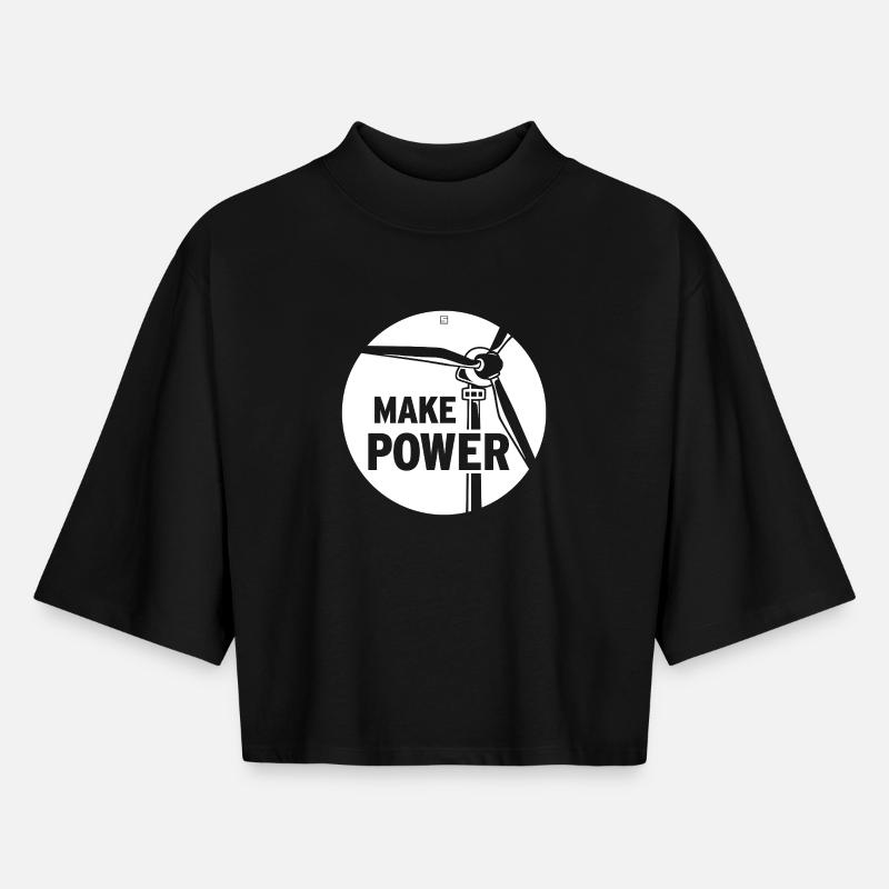 MAKE POWER - Boxy Frauen Recyceltes 1/2 Sleeved T-Shirt by Stanley/Stella - Schwarz