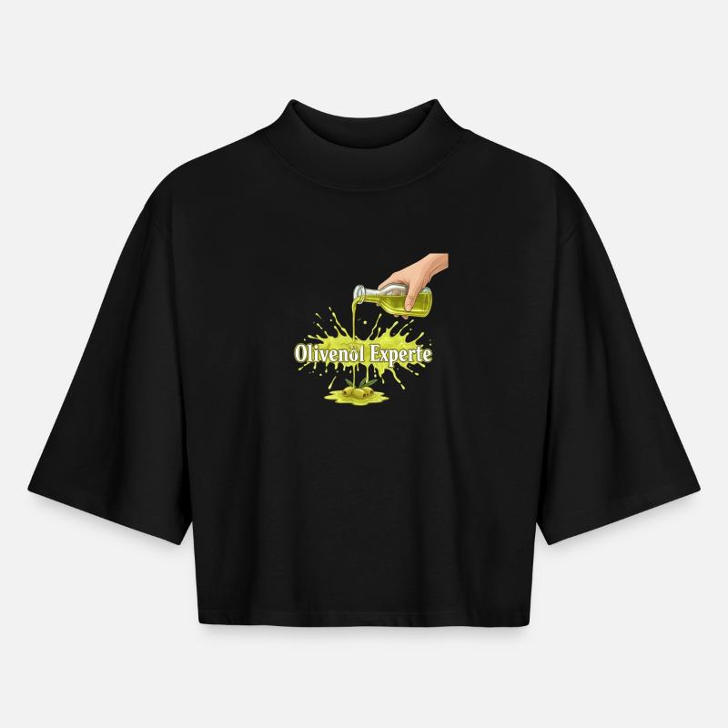 Olive Oil Expert - Boxy Women's Recycled 1/2 Sleeved T-Shirt by Stanley/Stella - black