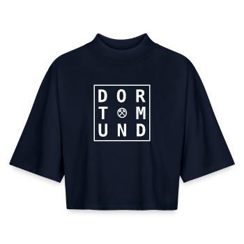 Dortmund Stadt Design – Geschenk & Souvenir - Boxy Frauen Recyceltes 1/2 Sleeved T-Shirt by Stanley/Stella - Navy - Vorne - AI Model Female 172 light (172cm)