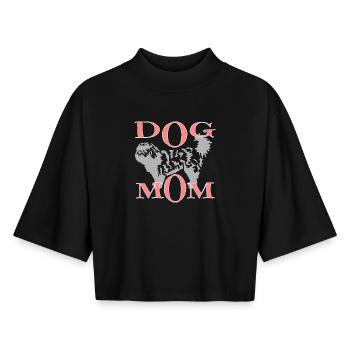 Hund mit Text - Boxy Frauen Recyceltes 1/2 Sleeved T-Shirt by Stanley/Stella - Schwarz - Vorne - AI Model Female 172 light (172cm)