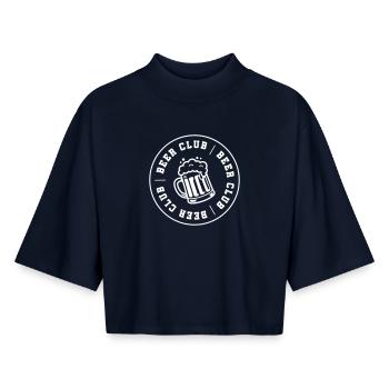Bier Club Verein Saufen - Boxy Frauen Recyceltes 1/2 Sleeved T-Shirt by Stanley/Stella - Navy - Vorne - AI Model Female 172 light (172cm)