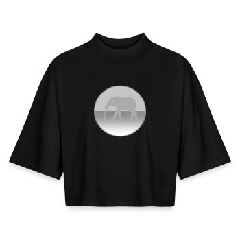 Elephant - Boxy Women's Recycled 1/2 Sleeved T-Shirt by Stanley/Stella - black - Front - AI Model Female 172 light (172cm)