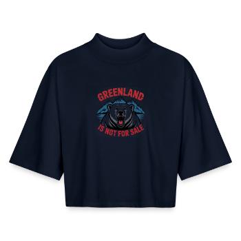 Grönland steht nicht zum Verkauf! - Grönland / Grønland - Boxy Frauen Recyceltes 1/2 Sleeved T-Shirt by Stanley/Stella - Navy - Vorne - AI Model Female 172 light (172cm)