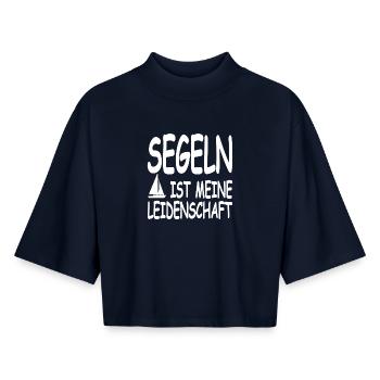 Sail - Boxy Women's Recycled 1/2 Sleeved T-Shirt by Stanley/Stella - navy - Front - AI Model Female 172 light (172cm)
