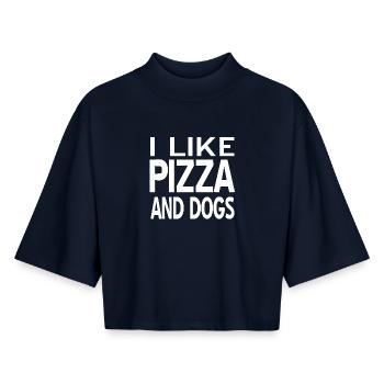 canine - T-shirt femme coupe boxy recyclé manches mi-longues Stanley/Stella - marine - Devant - AI Model Female 172 light (172cm)