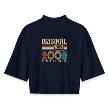 18th birthday, 18 years, original 2008 - Boxy Women's Recycled 1/2 Sleeved T-Shirt by Stanley/Stella - navy - Front - AI Model Female 172 light (172cm)