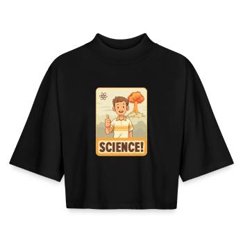 Science Hero : Pouces levés de dessin animé - T-shirt femme coupe boxy recyclé manches mi-longues Stanley/Stella - noir - Devant - AI Model Female 172 light (172cm)