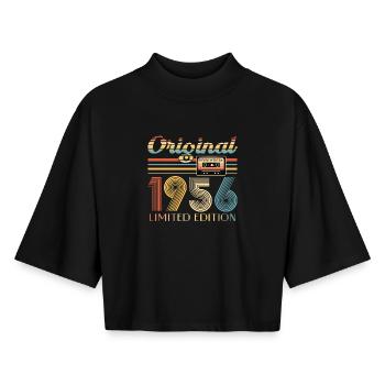 70th birthday, 70 years, original 1956 - Boxy Women's Recycled 1/2 Sleeved T-Shirt by Stanley/Stella - black - Front - AI Model Female 172 light (172cm)