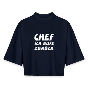 chef - Boxy Women's Recycled 1/2 Sleeved T-Shirt by Stanley/Stella - navy - Front - AI Model Female 172 light (172cm)