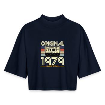 Originale Limited Edition von 1979 - Boxy Frauen Recyceltes 1/2 Sleeved T-Shirt by Stanley/Stella - Navy - Vorne - AI Model Female 172 light (172cm)