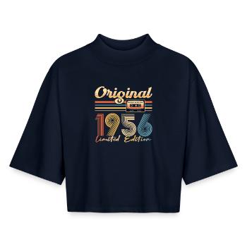 70th birthday, 70 years, original 1956 - Boxy Women's Recycled 1/2 Sleeved T-Shirt by Stanley/Stella - navy - Front - AI Model Female 172 light (172cm)