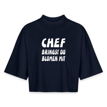 Chef - Boxy Frauen Recyceltes 1/2 Sleeved T-Shirt by Stanley/Stella - Navy - Vorne - AI Model Female 172 light (172cm)