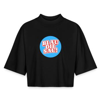 Blue The Sow Logo - Boxy Women's Recycled 1/2 Sleeved T-Shirt by Stanley/Stella - black - Front - AI Model Female 172 light (172cm)
