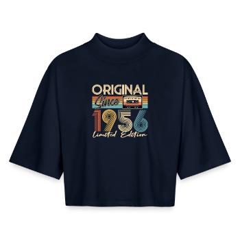 70th birthday, 70 years, original 1956 - Boxy Women's Recycled 1/2 Sleeved T-Shirt by Stanley/Stella - navy - Front - AI Model Female 172 light (172cm)
