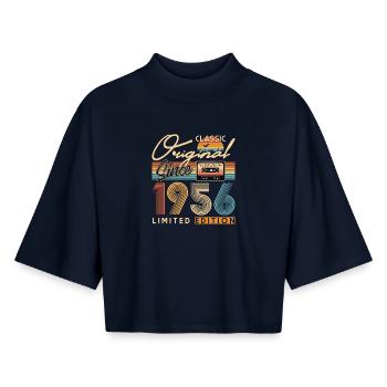 70. Geburtstag, 70 Jahre - Boxy Frauen Recyceltes 1/2 Sleeved T-Shirt by Stanley/Stella - Navy - Vorne - AI Model Female 172 light (172cm)