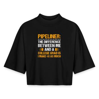 Installation Installer Locksmith - Boxy Women's Recycled 1/2 Sleeved T-Shirt by Stanley/Stella - black - Front - AI Model Female 172 light (172cm)