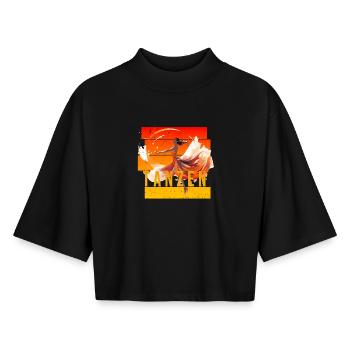 Tanzen - Boxy Frauen Recyceltes 1/2 Sleeved T-Shirt by Stanley/Stella - Schwarz - Vorne - AI Model Female 172 light (172cm)