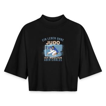 Ein Leben ohne Judo ist möglich, aber Sinnlos - Boxy Frauen Recyceltes 1/2 Sleeved T-Shirt by Stanley/Stella - Schwarz - Vorne - AI Model Female 172 light (172cm)