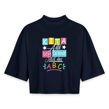 Daycare graduates 2026 - Boxy Women's Recycled 1/2 Sleeved T-Shirt by Stanley/Stella - navy - Front - AI Model Female 172 light (172cm)