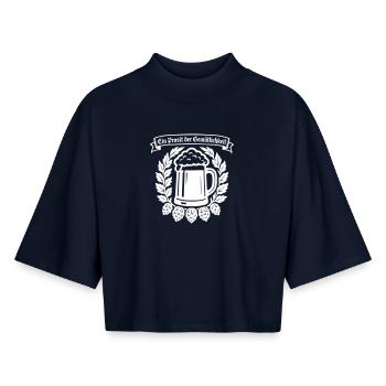 Ein Prosit der Gemütlichkeit - Boxy Women's Recycled 1/2 Sleeved T-Shirt by Stanley/Stella - navy - Front - AI Model Female 172 light (172cm)