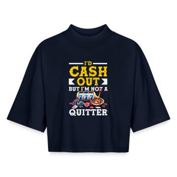 Nicht Aufgeben Casino Roulette Automat Glücksspiel - Boxy Frauen Recyceltes 1/2 Sleeved T-Shirt by Stanley/Stella - Navy - Vorne - AI Model Female 172 light (172cm)