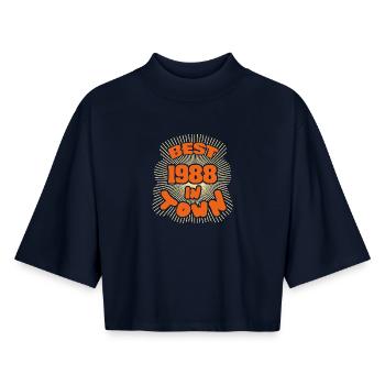 Best 1988 in You Retro Burst - Boxy Women's Recycled 1/2 Sleeved T-Shirt by Stanley/Stella - navy - Front - AI Model Female 172 light (172cm)