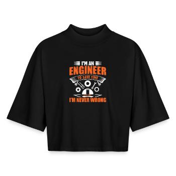 engineer - Boxy Women's Recycled 1/2 Sleeved T-Shirt by Stanley/Stella - black - Front - AI Model Female 172 light (172cm)