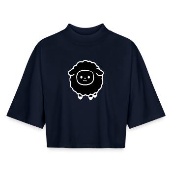 black sheep - Boxy Women's Recycled 1/2 Sleeved T-Shirt by Stanley/Stella - navy - Front - AI Model Female 172 light (172cm)