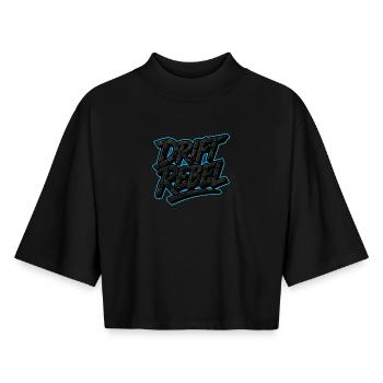 Drift Rebel disant Camouflage Motorsport - T-shirt femme coupe boxy recyclé manches mi-longues Stanley/Stella - noir - Devant - AI Model Female 172 light (172cm)