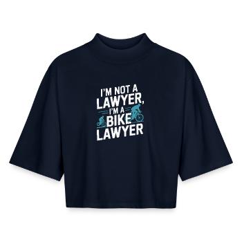 I’m a Bike Lawyer - Boxy Women's Recycled 1/2 Sleeved T-Shirt by Stanley/Stella - navy - Front - AI Model Female 172 light (172cm)