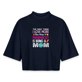 Apotheker Pharmazeutisch-technischer - Boxy Frauen Recyceltes 1/2 Sleeved T-Shirt by Stanley/Stella - Navy - Vorne - AI Model Female 172 light (172cm)