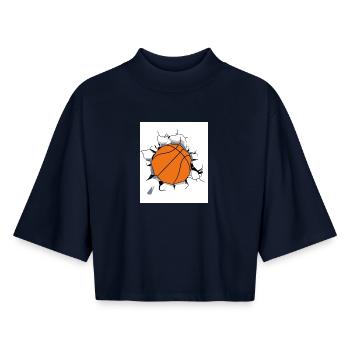 basketball - Boxy Women's Recycled 1/2 Sleeved T-Shirt by Stanley/Stella - navy - Front - AI Model Female 172 light (172cm)