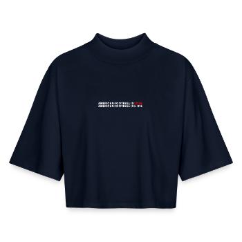 Football américain Vie amoureuse - T-shirt femme coupe boxy recyclé manches mi-longues Stanley/Stella - marine - Devant - AI Model Female 172 light (172cm)