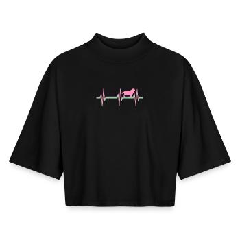 Cavalier King Charles - Boxy Frauen Recyceltes 1/2 Sleeved T-Shirt by Stanley/Stella - Schwarz - Vorne - AI Model Female 172 light (172cm)
