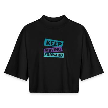 Keep Moving Forward Mental Health - Boxy Women's Recycled 1/2 Sleeved T-Shirt by Stanley/Stella - black - Front - AI Model Female 172 light (172cm)