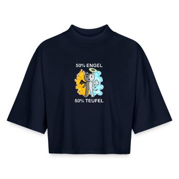 Katze Katzenrasse Colorpoint Shorthair - Boxy Frauen Recyceltes 1/2 Sleeved T-Shirt by Stanley/Stella - Navy - Vorne - AI Model Female 172 light (172cm)
