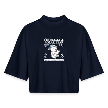 Eisbär - Boxy Frauen Recyceltes 1/2 Sleeved T-Shirt by Stanley/Stella - Navy - Vorne - AI Model Female 172 light (172cm)