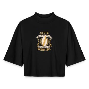 ophicleide musician instrument brass music gift - Boxy Women's Recycled 1/2 Sleeved T-Shirt by Stanley/Stella - black - Front - AI Model Female 172 light (172cm)