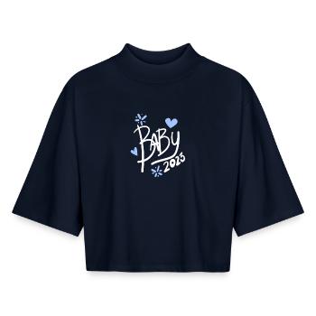 Baby 2023 - Birth Pregnant 2023 - Baby Boy - Boxy Women's Recycled 1/2 Sleeved T-Shirt by Stanley/Stella - navy - Front - AI Model Female 172 light (172cm)