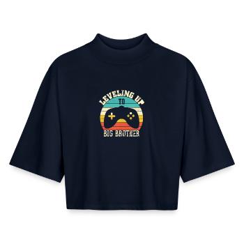 Steigen Sie auf Big Brother auf - Boxy Frauen Recyceltes 1/2 Sleeved T-Shirt by Stanley/Stella - Navy - Vorne - AI Model Female 172 light (172cm)