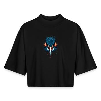 Kingfisher Kingfisher Bird Cute Kingfisher Kingfisher - Boxy Women's Recycled 1/2 Sleeved T-Shirt by Stanley/Stella - black - Front - AI Model Female 172 light (172cm)