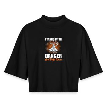 Tango Dance Shoes Ballroom Dance School - Boxy Women's Recycled 1/2 Sleeved T-Shirt by Stanley/Stella - black - Front - AI Model Female 172 light (172cm)